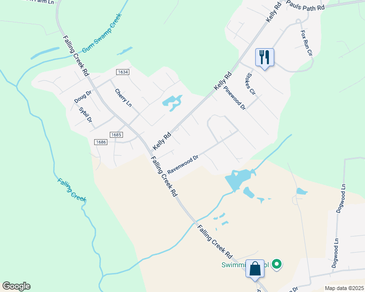 map of restaurants, bars, coffee shops, grocery stores, and more near 3239 Kelly Road in Kinston