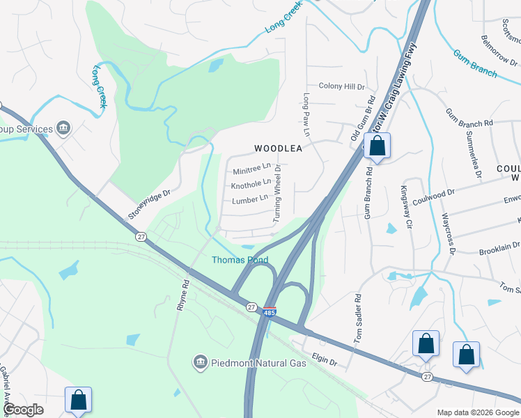 map of restaurants, bars, coffee shops, grocery stores, and more near 849 Old Forester Lane in Charlotte