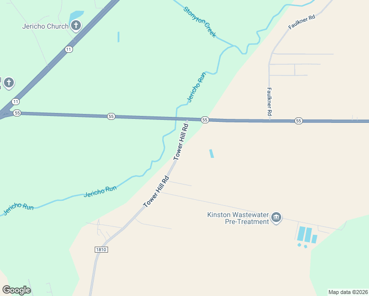 map of restaurants, bars, coffee shops, grocery stores, and more near 3855 Tower Hill Road in Kinston