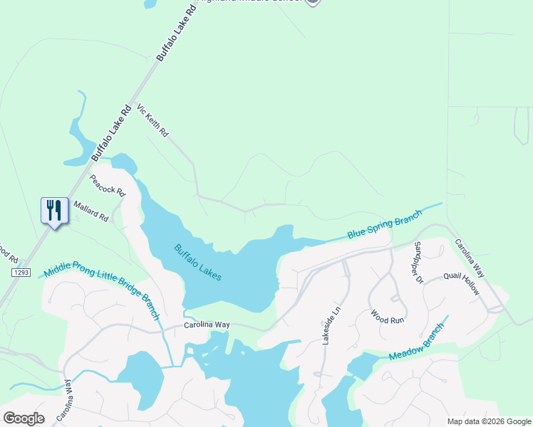 map of restaurants, bars, coffee shops, grocery stores, and more near 514 Vic Keith Road in Sanford