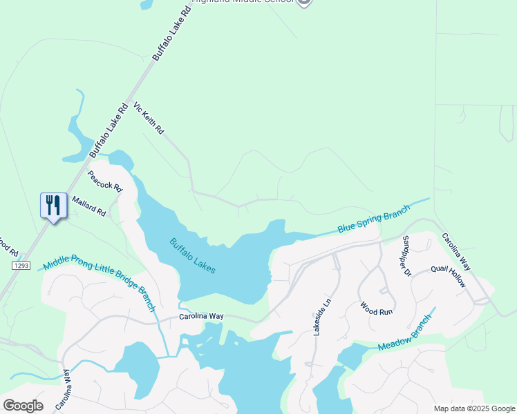 map of restaurants, bars, coffee shops, grocery stores, and more near 514 Vic Keith Road in Sanford