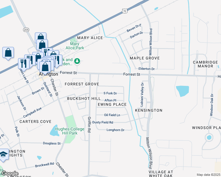 map of restaurants, bars, coffee shops, grocery stores, and more near 12302 Dallas Ridge Drive in Arlington