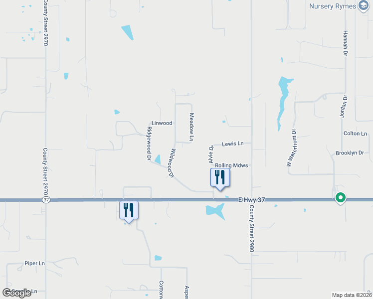 map of restaurants, bars, coffee shops, grocery stores, and more near 500 Meadow Lane in Tuttle
