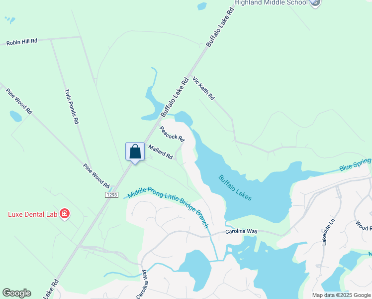 map of restaurants, bars, coffee shops, grocery stores, and more near 153 Peacock Road in Sanford