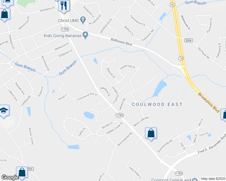 map of restaurants, bars, coffee shops, grocery stores, and more near 1134 Jordans Pond Lane in Charlotte