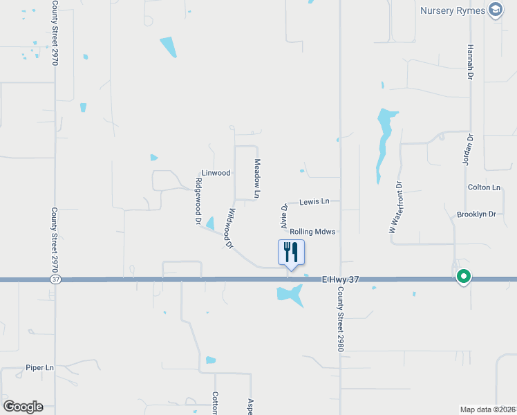 map of restaurants, bars, coffee shops, grocery stores, and more near 500 Meadow Lane in Tuttle