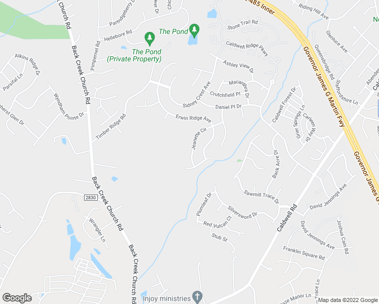 map of restaurants, bars, coffee shops, grocery stores, and more near 9827 Jeanette Circle in Charlotte