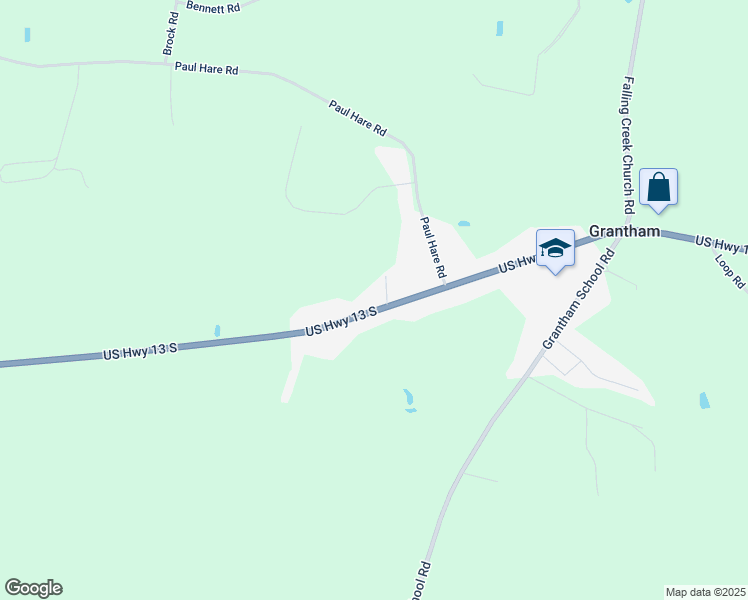 map of restaurants, bars, coffee shops, grocery stores, and more near 3620 US Highway 13 South in Goldsboro