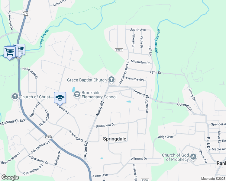 map of restaurants, bars, coffee shops, grocery stores, and more near 2125 Acapulco Drive in Gastonia