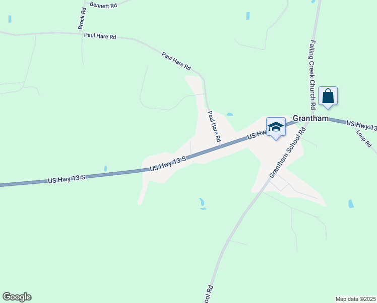 map of restaurants, bars, coffee shops, grocery stores, and more near 3620 US Highway 13 South in Goldsboro