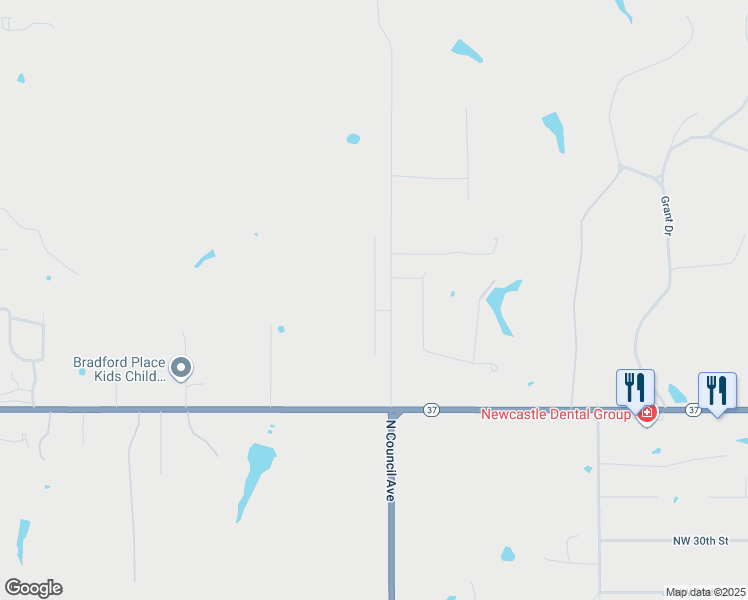 map of restaurants, bars, coffee shops, grocery stores, and more near 3325 Creek View Court in Newcastle
