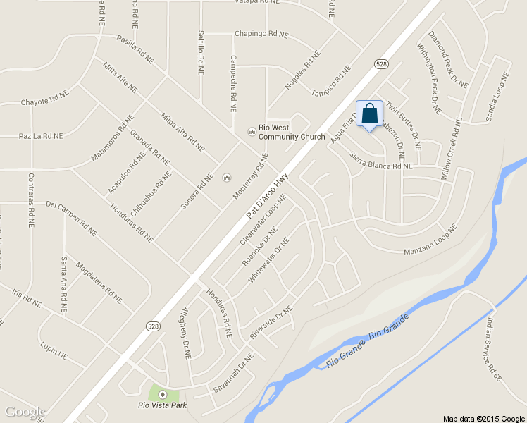 map of restaurants, bars, coffee shops, grocery stores, and more near 1949 Clearwater Loop Northeast in Rio Rancho