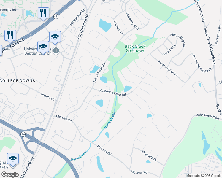 map of restaurants, bars, coffee shops, grocery stores, and more near in Charlotte
