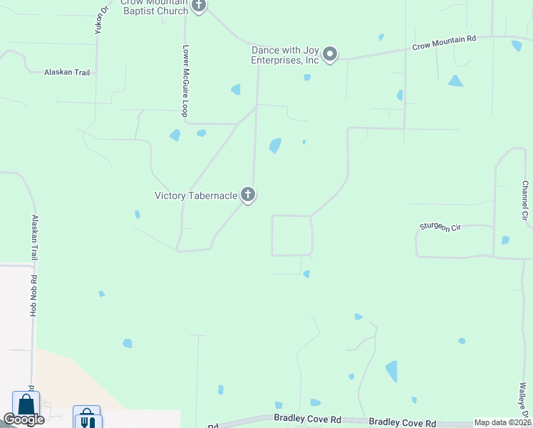 map of restaurants, bars, coffee shops, grocery stores, and more near 905 Bowen Estates Road in Russellville