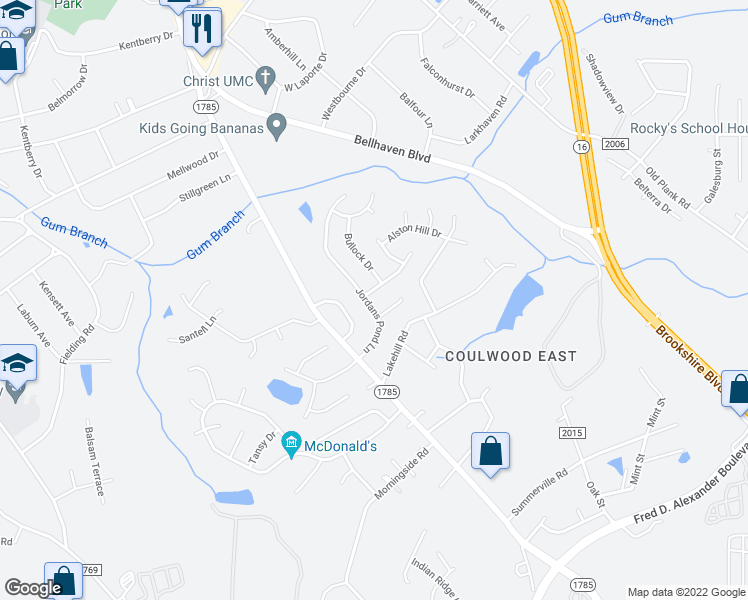 map of restaurants, bars, coffee shops, grocery stores, and more near 1130 Jordans Pond Lane in Charlotte