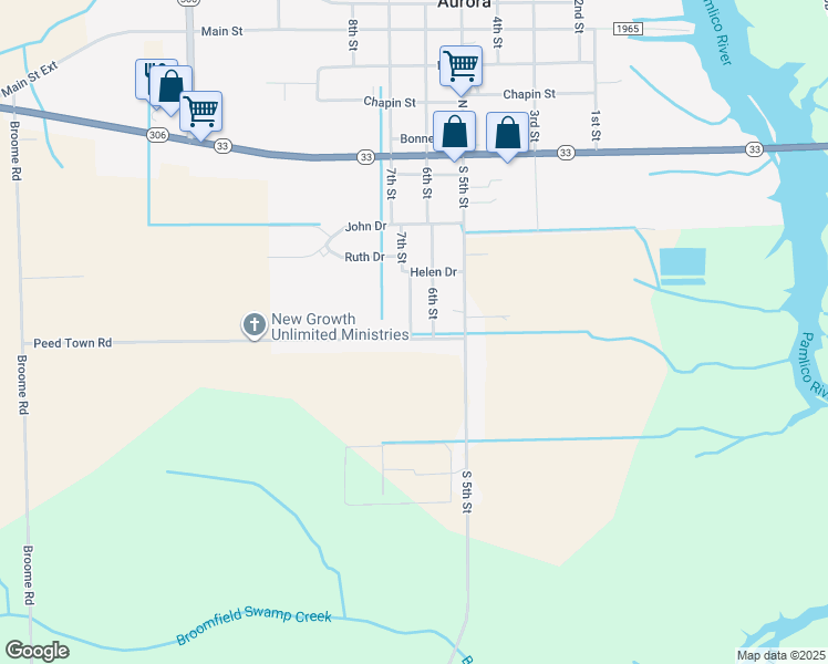 map of restaurants, bars, coffee shops, grocery stores, and more near Peed Town Road in Aurora