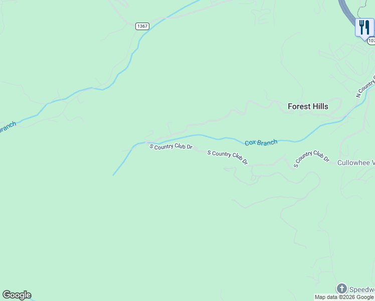 map of restaurants, bars, coffee shops, grocery stores, and more near 1483 South Country Club Drive in Cullowhee