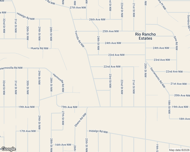 map of restaurants, bars, coffee shops, grocery stores, and more near 21st Avenue Northwest in Rio Rancho