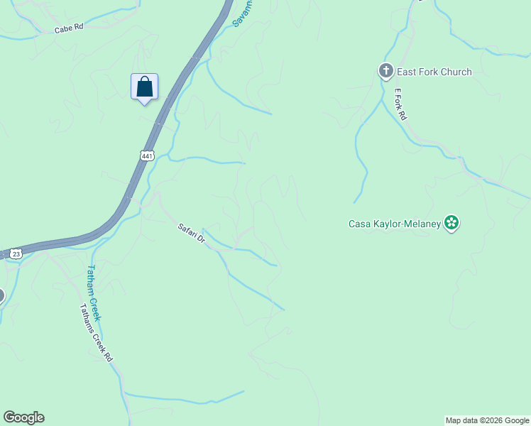 map of restaurants, bars, coffee shops, grocery stores, and more near 28 Wildcat Mountain Trail in Sylva