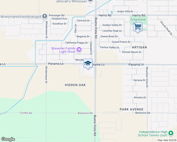 map of restaurants, bars, coffee shops, grocery stores, and more near 6547 Buena Vista Rd in Bakersfield