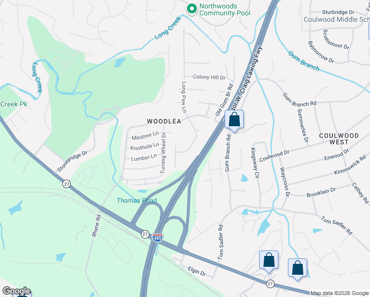 map of restaurants, bars, coffee shops, grocery stores, and more near 1814 Long Paw Lane in Charlotte
