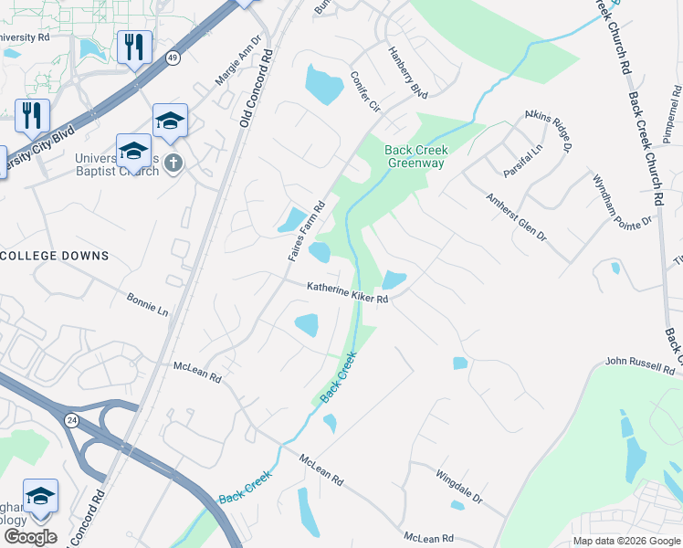 map of restaurants, bars, coffee shops, grocery stores, and more near in Charlotte