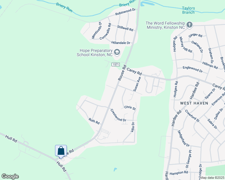 map of restaurants, bars, coffee shops, grocery stores, and more near 3402 Coleman Drive in Kinston
