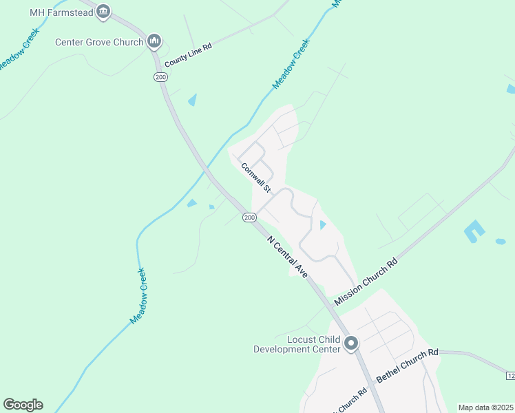 map of restaurants, bars, coffee shops, grocery stores, and more near 8504 Meadowcreek Village Drive in Locust