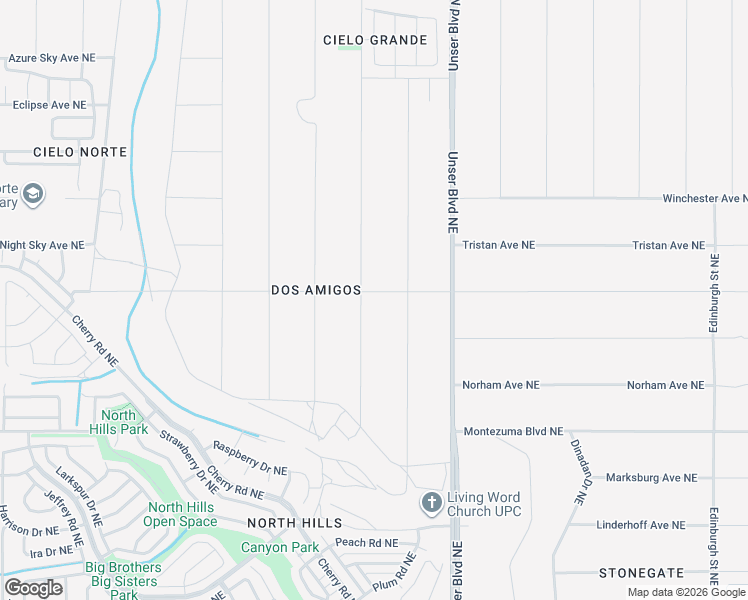 map of restaurants, bars, coffee shops, grocery stores, and more near Box Lake Drive Northeast in Rio Rancho