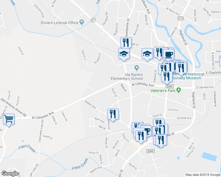 map of restaurants, bars, coffee shops, grocery stores, and more near 333 Scott Street in Mount Holly