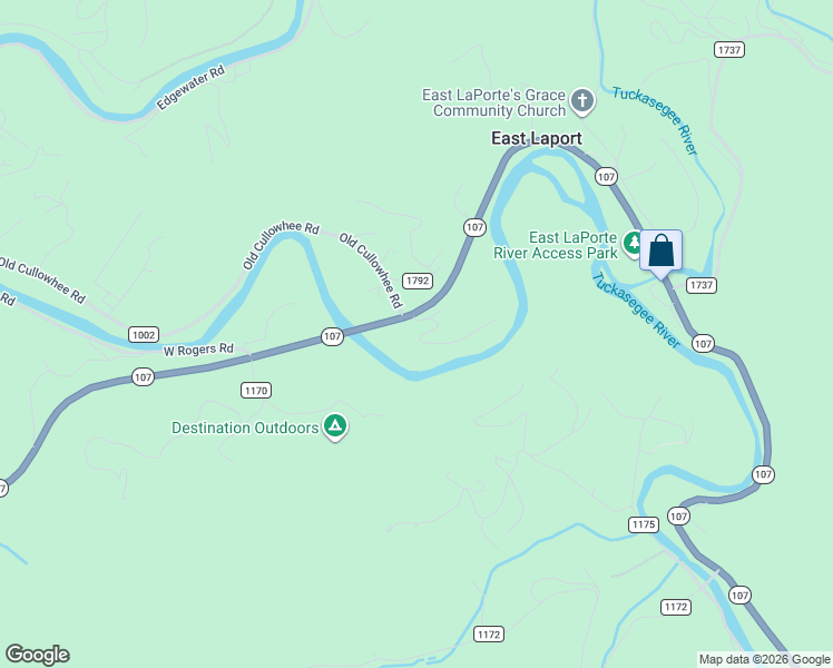 map of restaurants, bars, coffee shops, grocery stores, and more near 48 North Carolina 107 in Cullowhee