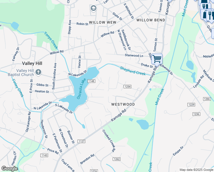 map of restaurants, bars, coffee shops, grocery stores, and more near 212 Navaho Drive in Hendersonville