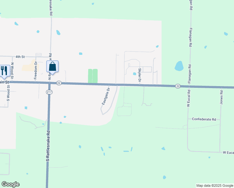 map of restaurants, bars, coffee shops, grocery stores, and more near 627 Eastgate Drive in Charleston