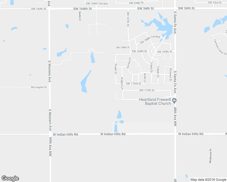 map of restaurants, bars, coffee shops, grocery stores, and more near 17409 Murcielago Court in Oklahoma City