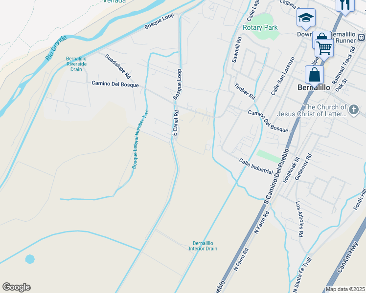map of restaurants, bars, coffee shops, grocery stores, and more near 163-299 Academy Drive in Bernalillo