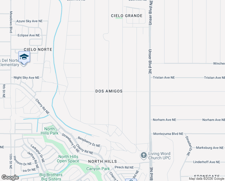 map of restaurants, bars, coffee shops, grocery stores, and more near 2401 Box Lake Drive Northeast in Rio Rancho