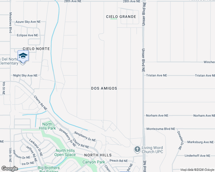 map of restaurants, bars, coffee shops, grocery stores, and more near 2401 Box Lake Drive Northeast in Rio Rancho
