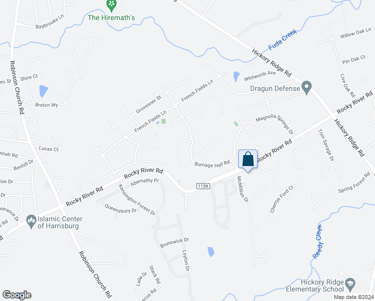 map of restaurants, bars, coffee shops, grocery stores, and more near 3815 Burnage Hall Road in Harrisburg