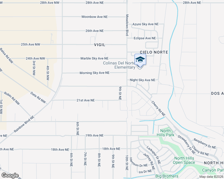 map of restaurants, bars, coffee shops, grocery stores, and more near 850 Cherry Road Northeast in Rio Rancho