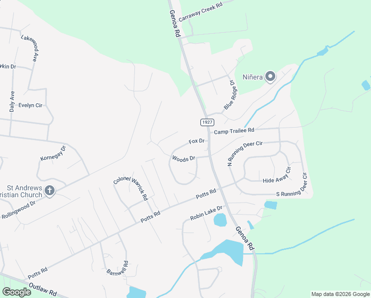 map of restaurants, bars, coffee shops, grocery stores, and more near 116 Fox Drive in Brogden