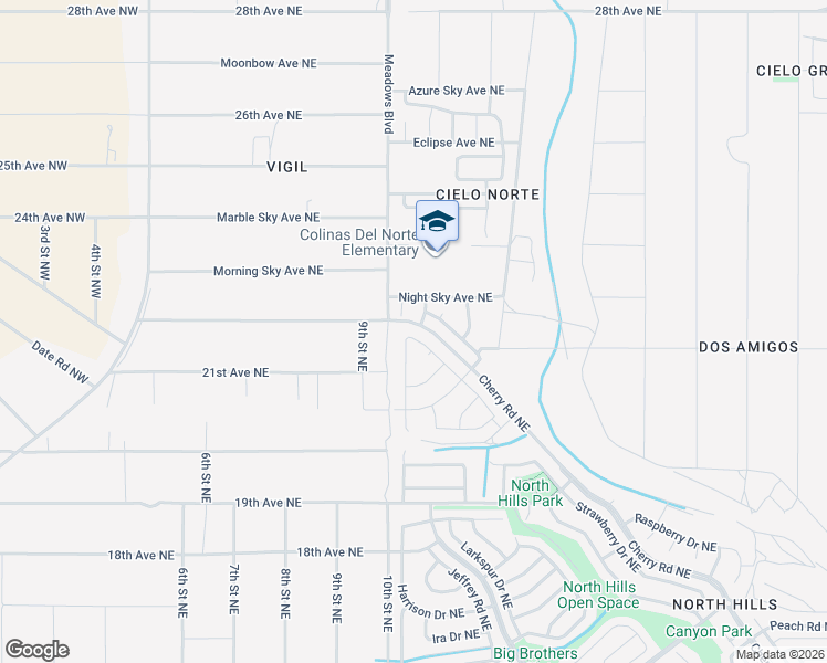 map of restaurants, bars, coffee shops, grocery stores, and more near 2302 Estrella Court NorthEast in Rio Rancho