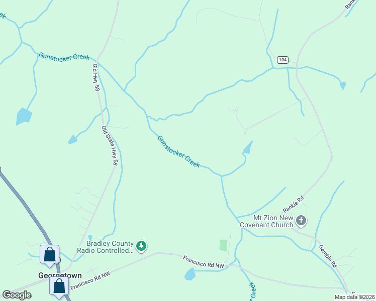 map of restaurants, bars, coffee shops, grocery stores, and more near 1200 Francisco Road Northwest in Georgetown