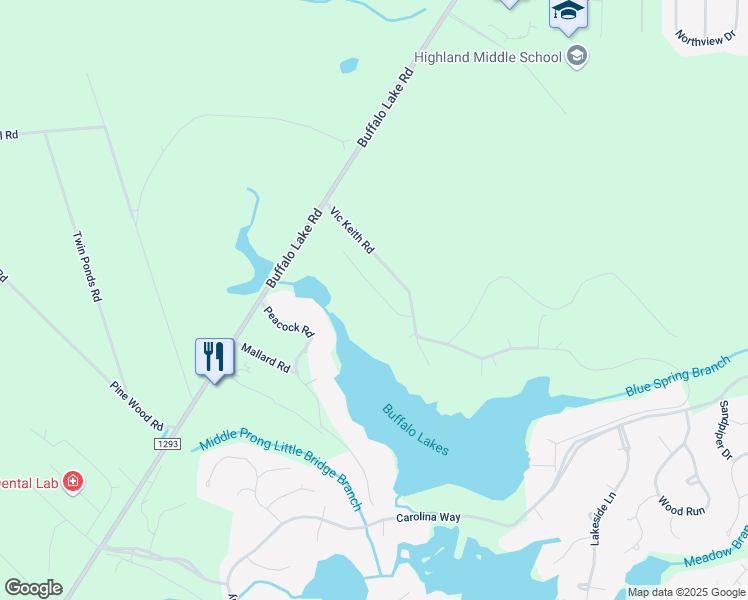map of restaurants, bars, coffee shops, grocery stores, and more near 83 Duck Lane in Sanford