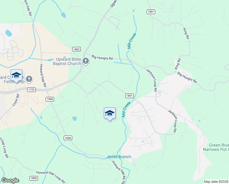 map of restaurants, bars, coffee shops, grocery stores, and more near 476 Jackson Loop Road in Flat Rock