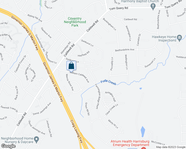 map of restaurants, bars, coffee shops, grocery stores, and more near 8637 River Ridge Drive in Harrisburg