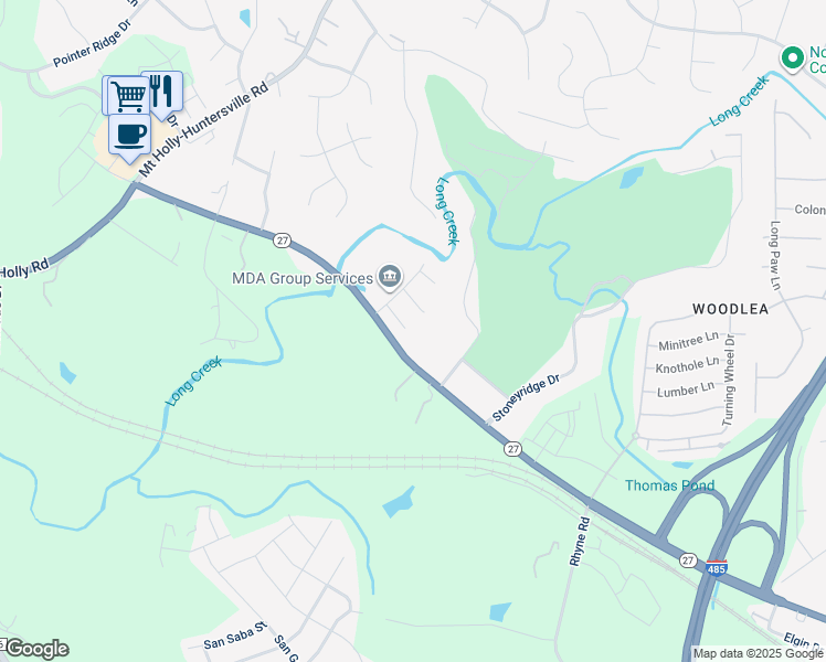 map of restaurants, bars, coffee shops, grocery stores, and more near 10304 Layton Ridge Lane in Charlotte