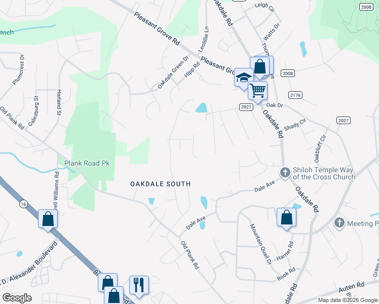 map of restaurants, bars, coffee shops, grocery stores, and more near 6637 Commack Drive in Charlotte