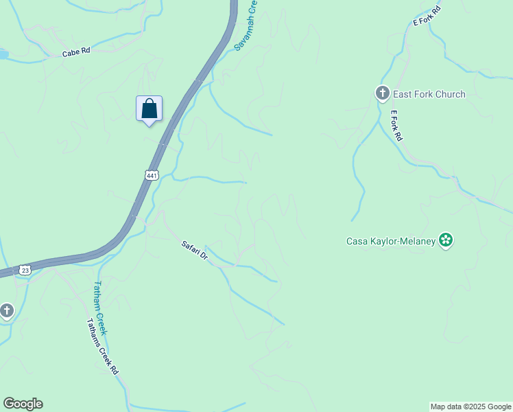 map of restaurants, bars, coffee shops, grocery stores, and more near 22 Wildcat Mountain Trail in Sylva