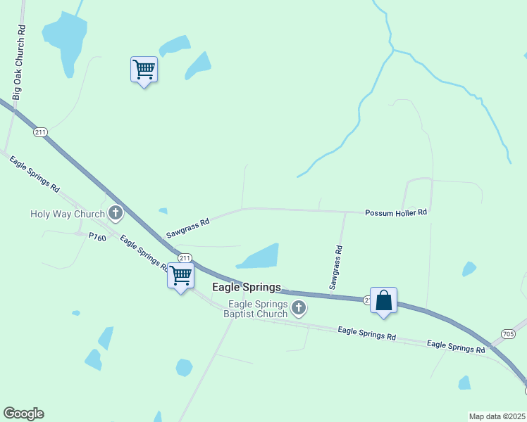 map of restaurants, bars, coffee shops, grocery stores, and more near 298 Sawgrass Road in Eagle Springs