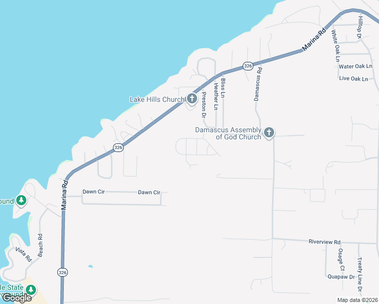 map of restaurants, bars, coffee shops, grocery stores, and more near 1516 Stewart Lane in Russellville